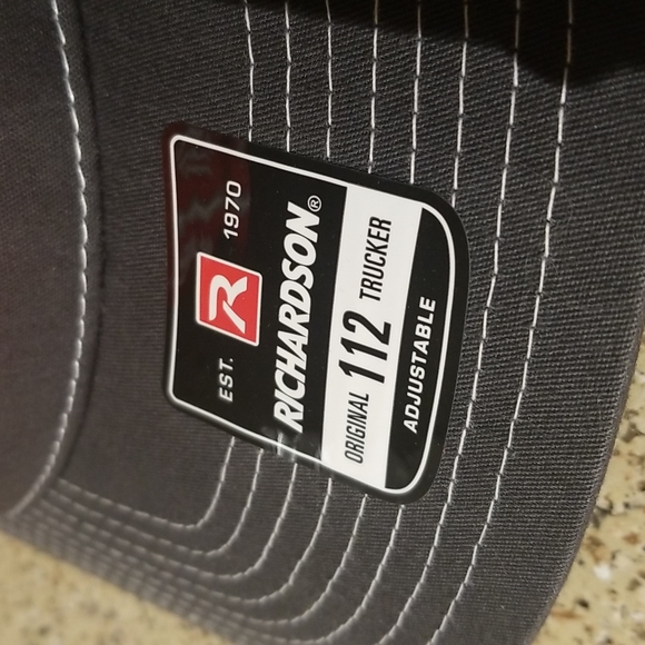 NWT Gray White Hat with Red Alert Patch - Picture 2 of 4